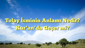 Tolay İsminin Anlamı Nedir? Kur’an’da Geçer mi?