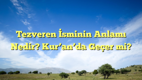 Tezveren İsminin Anlamı Nedir? Kur’an’da Geçer mi?